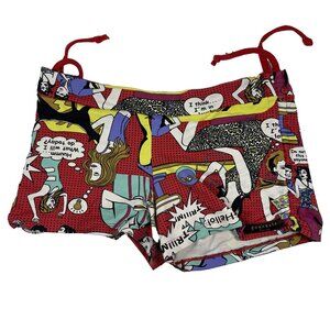 Yogabella Pole Wear Pop Art Comic Book Dance Shorts with Tie Sides
